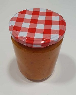 bote de salsa de tomate casera cierre al vacio