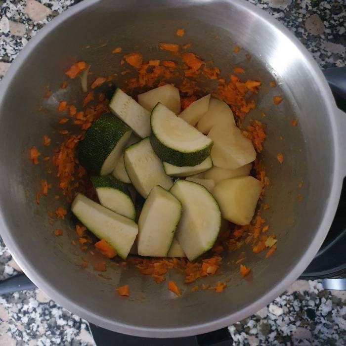 verduras trocedas para la crema